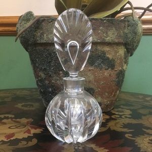 VTG MIKASA Yugoslavia Cut Crystal Perfume Decanter Bottle+Stopper Vanity Decor